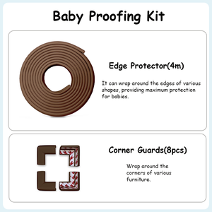 4M Edge Guard <span class=keywords><strong>Pretape</strong></span> + 8PCs <span class=keywords><strong>Pretape</strong></span> Corner Protector Baby Proofing Kit Anti-Bump Wall Sticker Edge Baby Bumper Strip - Product Image 2