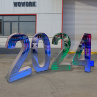 WOWORK Lettres lumineuses en néon 3D à illusion optique, miroir infini, abysses, lettres lumineuses pour décoration de mariage, anniversaire, cadeaux