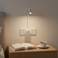 Lampe de lecture LED à prise Euro, lampe de chevet intelligente, portable, réglable, USB/TYPE C, à variation d'intensité progressive tactile, lumière de nuit pour chambre d'hôtel
