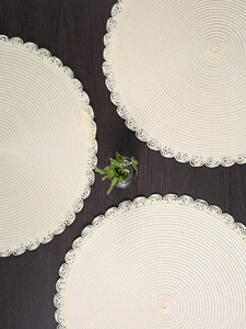 Thiết Kế Mới Placemat Vòng Bện 15 Inch Bàn Tròn Thảm Cho Bàn Ăn Polypropylene Dệt Chịu Nhiệt Nơi Thảm - Product Image 3