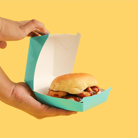 Boîte en papier jetable personnalisée pour repas joyeux pour enfants avec gaufrage pour poulet frit, hamburger, frites, nuggets à emporter