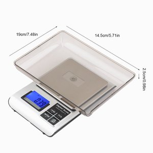 مقياس مطبخ إلكتروني رقمي محمول عالي الدقة g/1 ، وزن ميزان وزن الطعام مع مصدر طاقة البطارية - Product Image 2