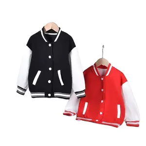 Fabricantes de ropa de béisbol para niños directamente para chaqueta informal suelta para niños abrigo de color superior