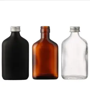 Custom Mouth Logo Transparent Cold Brew Coffee 200ミリリットルAmber Black Clear Hip Glass Flask Bottles