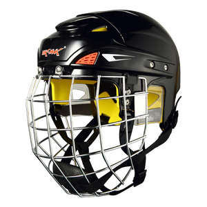 หมวกกันน็อค Vik-Max Dual Sport สีดำ พร้อมหน้ากากสแตนเลส สำหรับนักกีฬาฮอกกี้สนามและฮอกกี้น้ำแข็ง - Product Image 5