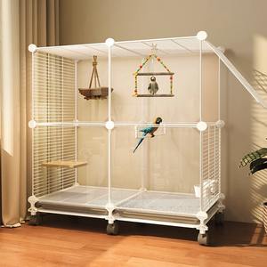 Büyük boy yetiştiriciliği kuşlar kafes Villa dekoratif görüntüleme büyük papağan kafes ark şekli ağır açık Pet kuşlar ev - Product Image 4