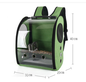 Mochila para transporte de aves, bolsa de viaje con soporte de percha y Canal, doble hombro, transparente, transpirable, jaula para pájaros poros - Product Image 6