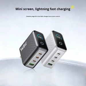 Hub de charge tout-en-un 148W GaN ignifuge |   <span class=keywords><strong>Chargeur</strong></span> rapide à écran numérique avec distribution intelligente de l'alimentation pour ordinateur portable et appareil photo - Product Image 3