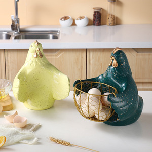 Resin Hen Egg <b>Storage</b> Basket <b>Kitchen</b> Decorative Container Freshness Preservation Food <b>Storage</b> - Product Image 1