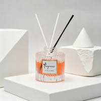 Bouteille diffuseur en verre 100ml 200ml avec bâtonnets naturels pour parfum d'intérieur, bouteille diffuseur à bâtonnets en verre pour salon et bureau