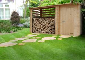 M205 Herramienta de madera duradera Cobertizo de troncos 3,64 M X 2M 4.9m3 Capacidad Almacenamiento al aire libre Muebles de jardín 146x199x348cm Inspirado en la naturaleza - Product Image 6