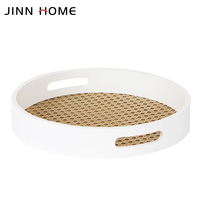 Plateau de service en bois blanc de luxe Jinn Home, porte-gobelet, écologique, plat pour le camping