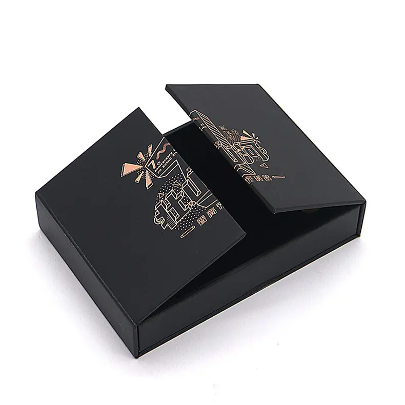 Custom Recyclable Black Paper Packing Folding Shoe Gift Box Magnetic Paper Box Packaging With Magnetic Flap Closure