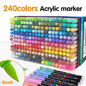 Premium Acrylic <b>Paint</b> Permanent Markers <b>Set</b> 240 Colors Safe Non Toxic Permanent Ink for Wood Glass Fabric and Plastic - Product Image 3