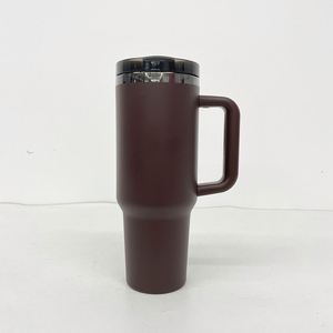 Tazas de Viaje para Café con Pajita Abatible Extraíble, Antiderrames, 40 oz, Vaso Plateado Negro para Grabado Láser - Product Image 3