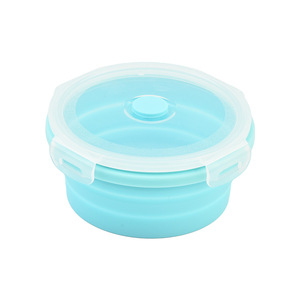 Dễ Thương Lưu Trữ <span class=keywords><strong>Container</strong></span> Gấp Silicone Bento Hộp Đóng Mở Hộp Ăn Trưa Với Nắp Nhựa - Product Image 2