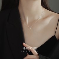 Bijoux en argent sterling 925 CZ zircon pendentif chaîne de câble plage éclair collier pour femmes