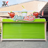 Kiosque à jus moderne sur mesure, kiosque à boissons extérieur, comptoir de bar à jus de fruits haut de gamme, kiosque de centre commercial, vitrine de magasin