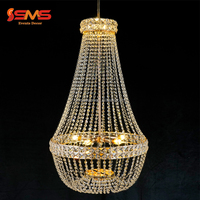 Lustre LED en cristal K9 moderne pour décoration de mariage, doré, directement de l'usine SMS