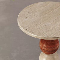 Table d'appoint d'angle de luxe en marbre, table basse ronde moderne et simple, petite table d'appoint pour canapé de salon
