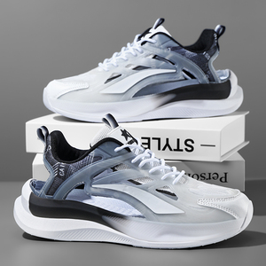 Zapatillas Deportivas de Moda para Correr y Caminar, Diseño de Corte Bajo, Transpirables, Antideslizantes, Suelas de Goma, Amortiguación EVA, con Cordones, Ligeras - Product Image 2