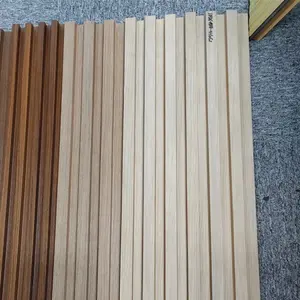 Factory 3d Wood Cladding Wall Interior Panels Fluted Wall Panel Wooden Grain Pvc 3d Wpc Wall Panel