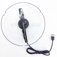 Nuevo Mini Ventilador Holográfico 3D LED Divertido y Moderno de 11 cm, Equipo de Publicidad de Escritorio USB con Sistema de Audio