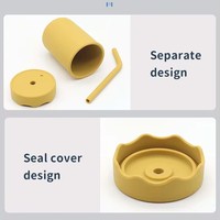 Biberon en silicone avec bec courbé pour bébés, tasse d'apprentissage de qualité alimentaire pour tout-petits, incassable, 150 ml, à partir de 6 mois