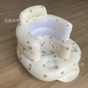 Modern Infant <b>Inflatable</b> Chair 3+ Months Old Babies Foldable Portable Floor Seat Suction Cup Built-in Air Pump for Outdoor Use - Product Image 4