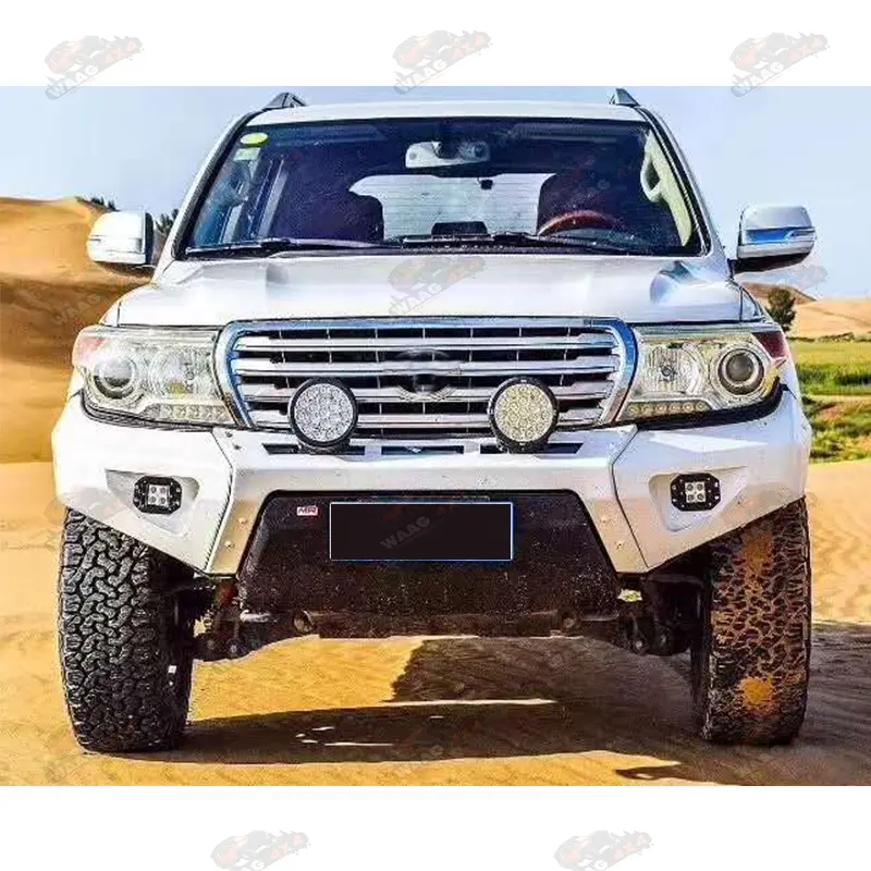 For Land Cruiser Lc200 Truck 4x4 Pickup Accessories Aluminum Front Bumper Bull Bar Black Toyota Foam 5 Sets Lc 200 Front Bumper