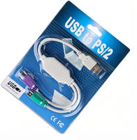 Cable de Extensión Adaptador USB a Doble PS/2 para Teclado y Ratón con Conductores de Cobre