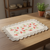 Set de table rectangulaire en plastique 30x45cm, design européen vintage, motif feuille, résistant à la chaleur, anti-brûlure, antidérapant, écologique, pour la restauration occidentale