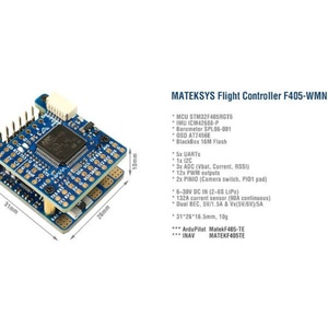 MATEK F405-WMN ชุดควบคุมการบินแบบโลหะ รองรับ ArduPilot/INAV พร้อมบารอมิเตอร์/กล่องดำ/OSD 2-6S สำหรับทุกเพศ อายุ 16 ปีขึ้นไป ผลิตในประเทศจีน - Product Image 2
