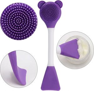 Brosse nettoyante exfoliante pour le visage - Forme de fleur, exfoliant pour le cuir chevelu, démaquillant, brosse en nylon et bois avec logo personnalisé - Product Image 4
