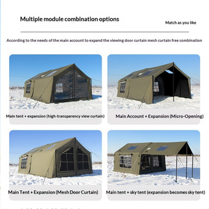 Tente de toit gonflable 8+8.8 avec zone de toit étendue, en tissu de coton imperméable 3000 mm, utilisation toutes saisons pour le <span class=keywords><strong>camping</strong></span> en extérieur - Product Image 3