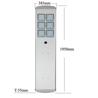 Lampadaire solaire tout-en-un en aluminium étanche IP65 avec contrôleur MPPT 100W, angle de faisceau 140°, LED certifiée RoHS CE, télécommande