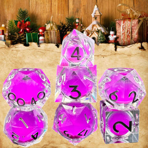 Wholesale Liquid Core <b>Dice</b> in Sharp Edge Resin, 7Pcs Sharp Edge <b>Polyhedral</b> <b>Dice</b> for D&D RPG - Product Image 3