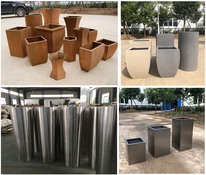 植木鉢プランター円筒形ステンレス植木鉢屋外装飾| Alibaba.com