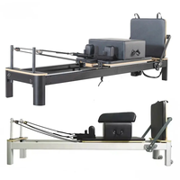 Fabrication directe professionnel Pilates réformateur ensemble Fitness équipement d'étirement Machine en alliage d'aluminium Pilates réformateur tout noir