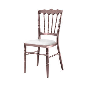Stackable <b>Chair</b> in Aluminum Champagne for Events Weddings Hotels Made From Durable Metal - Product Image 4
