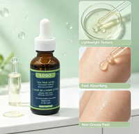 Sérum Traitant l'Acné au Théier LOGO 30ml – Acide Salicylique BHA pour Contrôler l'Excès de Sébum, Estomper les Marques d'Acné, Éclaircir et Minimiser les Pores – Sérum Visage