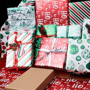 Wholesale Disposable Custom Gift <b>Christmas</b> Party Wrapping Paper Roll 43*300cm Metallic Uncoated Recyclable - Product Image 3