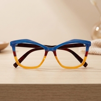 Le plus récent élégant en forme de papillon coloré innovant lunettes cadres Design Unique lunettes acétate oeil de chat unisexe lunettes