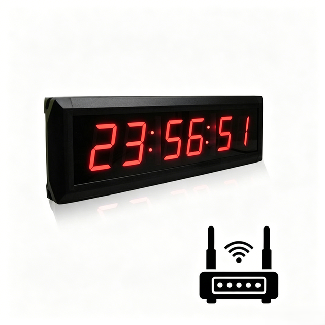 YIZHI 1.8-inch WiFi Clock Digital 12/24 Hour Mode Time Display NTP Auto Synchronized LED Wall Clock for Hospital Bedroom Office