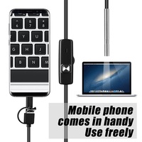 Caméra endoscopique AN100 3,9 mm 3-en-1 HD USB Type-C Android, endoscope étanche IP67, caméra boroscope à câble rigide, 6 LED réglables