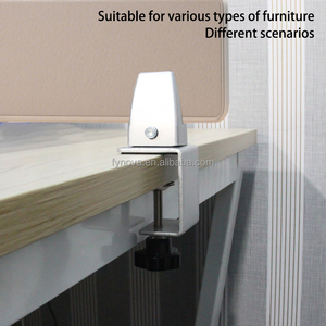 Abrazadera de pantalla de partición de escritorio de oficina moderna ajustable, soporte divisor extraíble de aluminio, soporte acrílico <span class=keywords><strong>para</strong></span> divisor de escritorio de cubículo - Product Image 5