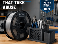 Filamen PETG Grosir Pabrik 1.75mm Tahan Bahan Kimia Filamen Printer 3D Pencetakan 220C Warna Kustom OEM untuk