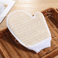 Gants de bain en coton de chanvre biodégradable avec logo personnalisé, exfoliant de douche en jute et coton, éponges et brosses de bain en loofah