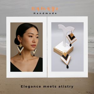 Nouvelles boucles d'oreilles pendantes personnalisées, fabriquées à la main, style pur, plaquées or 24 carats, bijoux bohèmes tendance pour femmes, pour les festivals et les vacances - Product Image 6