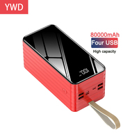 Nigéria 2025 Produits Tendance Banques d'alimentation haute capacité 50000 mAh Super Power Bank 80000 mAh avec lumière LED Banques d'alimentation 80000 mAh